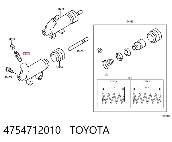 Tubo de ligação de bombeio de suporte do freio dianteiro 4754712010 Toyota