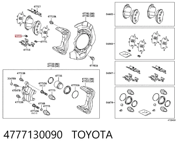 Sensor dianteiro de desgaste das sapatas do freio Toyota Camry V