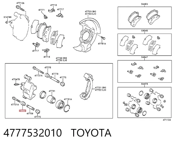 Bota de proteção de suporte guia do freio dianteiro 4777532010 Toyota