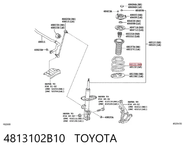 Mola dianteira 4813102B10 Toyota
