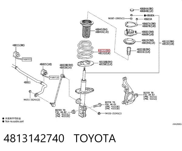 Mola dianteira 4813142740 Toyota