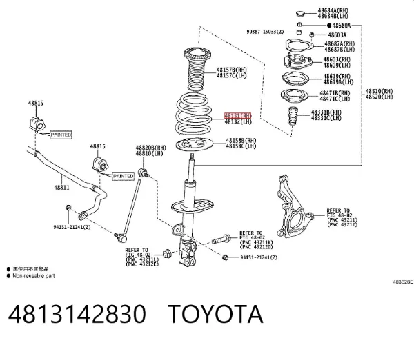 Mola dianteira 4813142830 Toyota