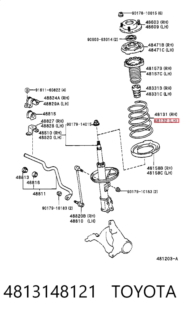 Mola dianteira 4813148121 Toyota