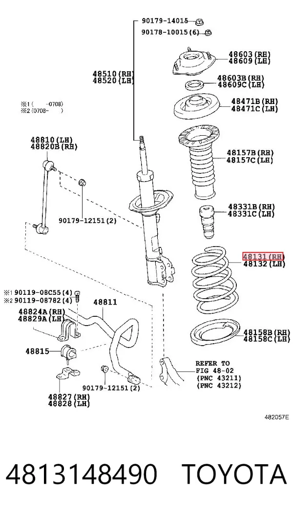 Mola dianteira 4813148490 Toyota
