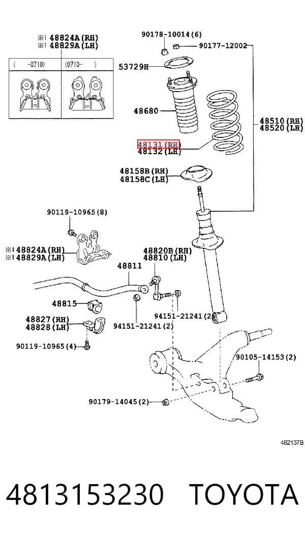Mola dianteira 4813153230 Toyota