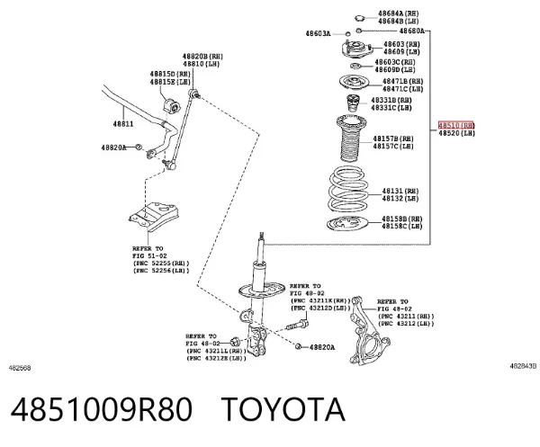 Amortecedor traseiro direito 4851009R80 Toyota