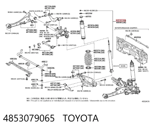 Amortecedor traseiro 4853079065 Toyota