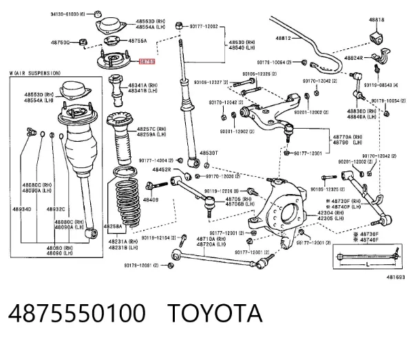 Suporte de amortecedor traseiro Lexus LS UCF30