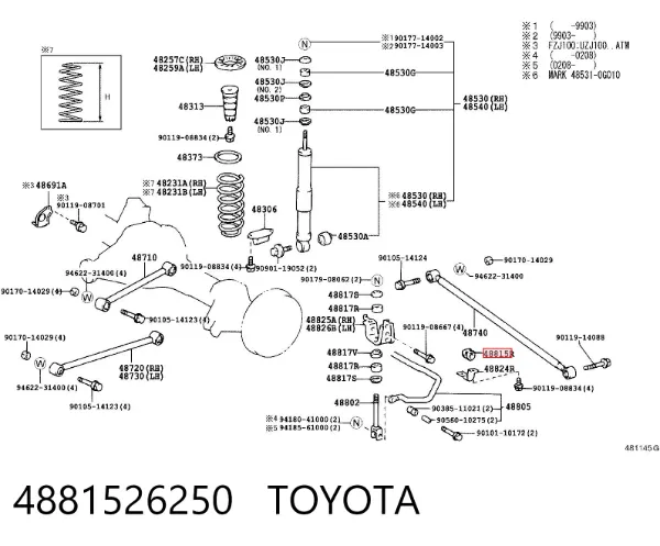 Bucha de estabilizador traseiro 4881526250 Toyota