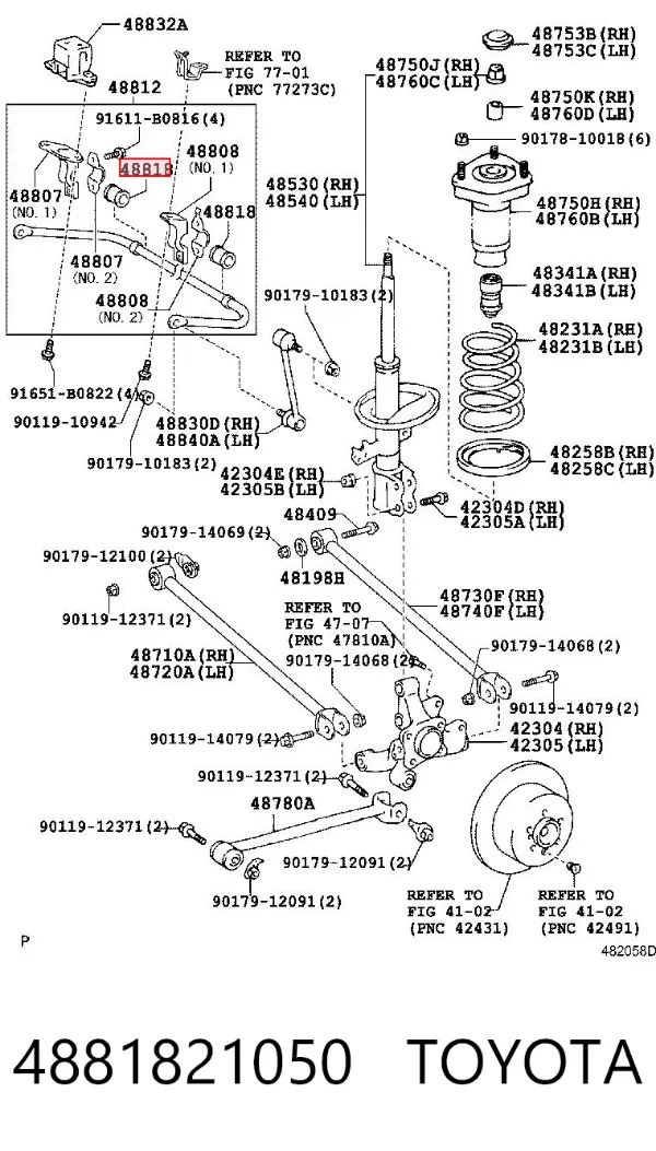 Bucha de estabilizador traseiro 4881821050 Toyota