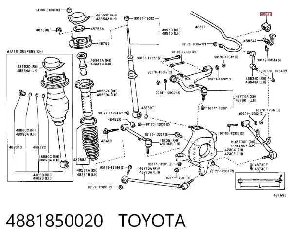Bucha de estabilizador traseiro 4881850020 Toyota