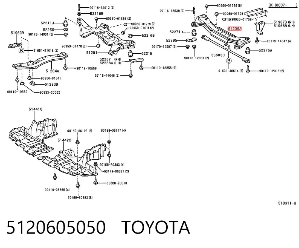 Viga de suspensão traseira (plataforma veicular) Toyota Avensis I