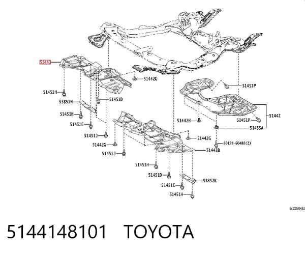 Proteção de motor, de panela (da seção de motor) 5144148101 Toyota