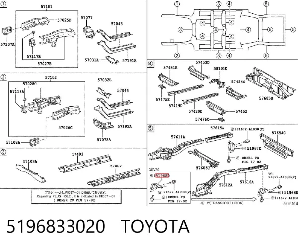 Gancho de reboque 5196833020 Toyota