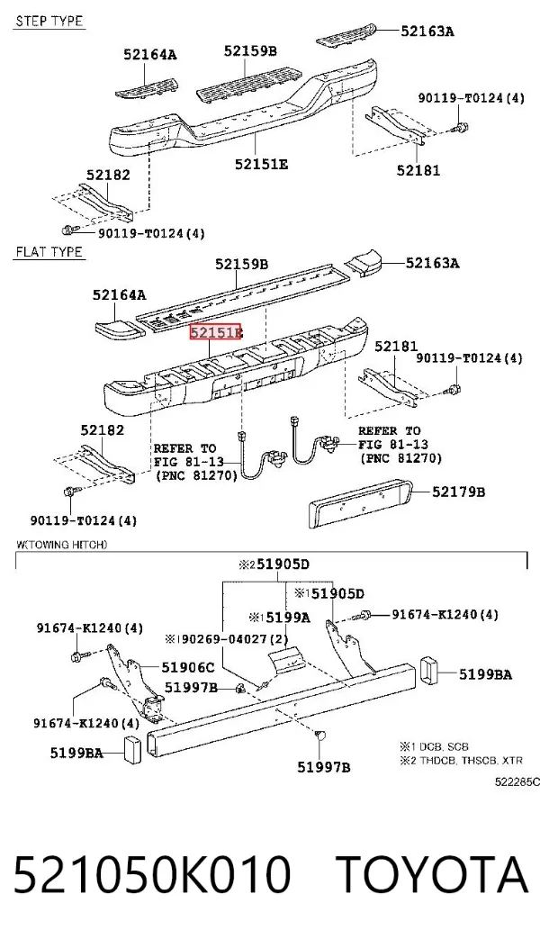 Pára-choque traseiro Toyota Hilux KUN15