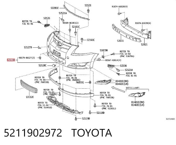 Pára-choque dianteiro 5211902972 Toyota