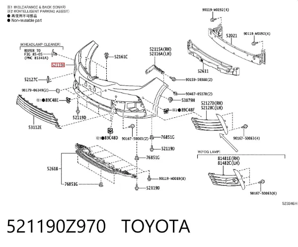 Pára-choque dianteiro 521190Z970 Toyota