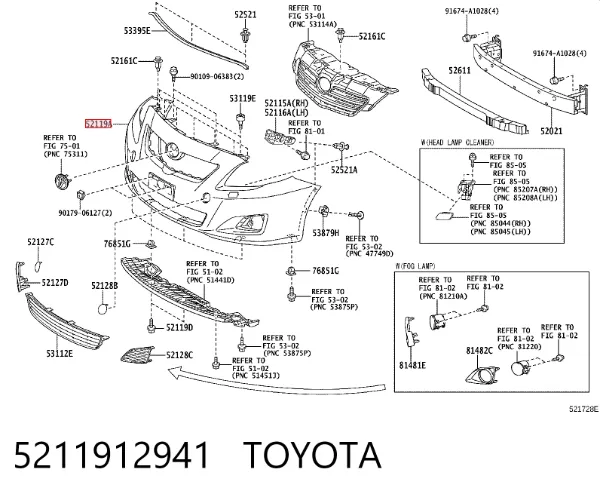 Pára-choque dianteiro 5211912941 Toyota