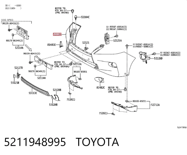 Pára-choque dianteiro 5211948995 Toyota