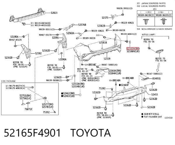 52165F4901 Toyota