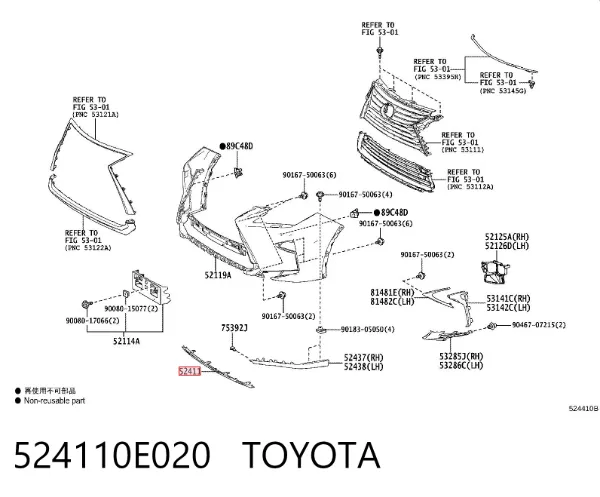 Proteção dianteira "mata-vacas" 524110E020 Toyota