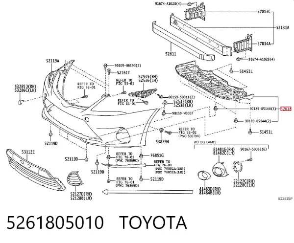 Proteção do pára-choque dianteiro 5261805010 Toyota