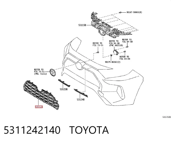 Grelha do radiador Toyota RAV4 V