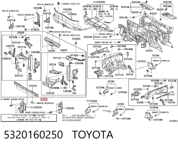 Suporte do radiador montado (painel de montagem de fixação das luzes) Toyota Land Cruiser J200