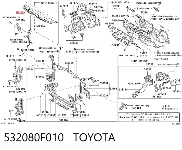  532080F010 Toyota