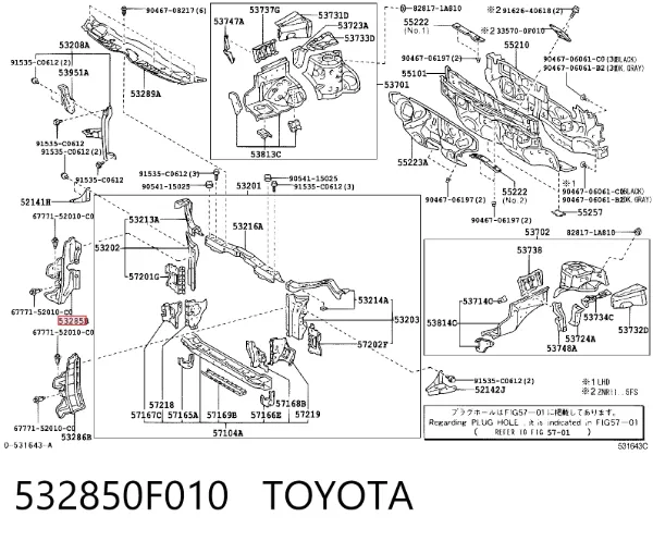  532850F010 Toyota
