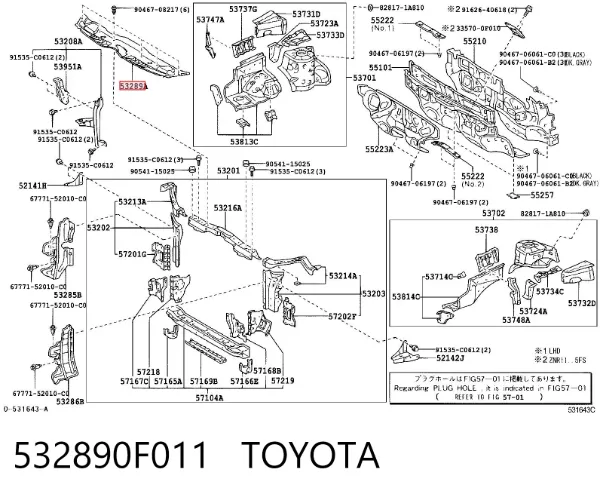  532890F011 Toyota