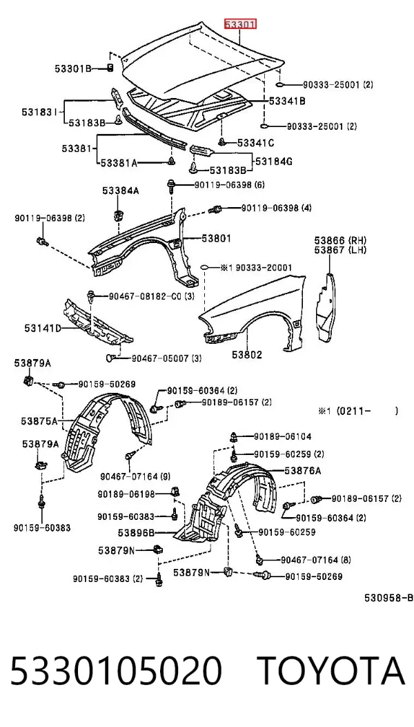 Capota 5330105020 Toyota
