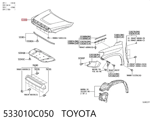 Capota 533010C050 Toyota