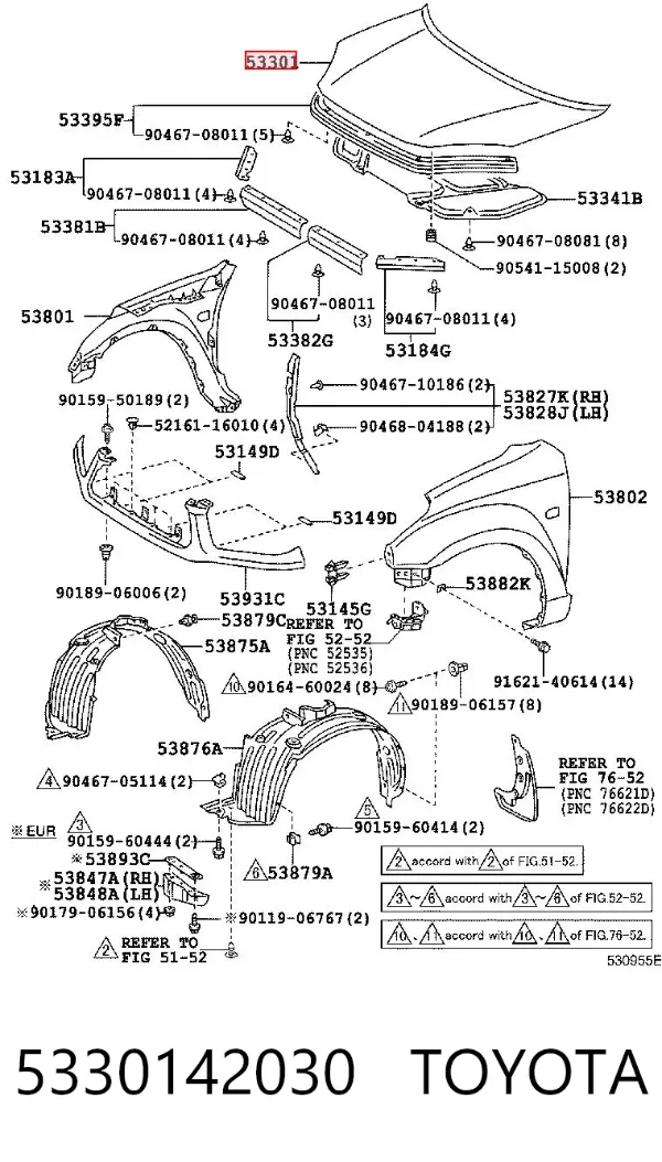 Capota 5330142030 Toyota