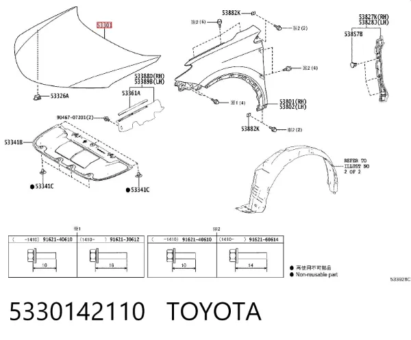 Capota 5330142110 Toyota