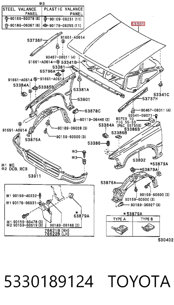 Capota 5330189124 Toyota
