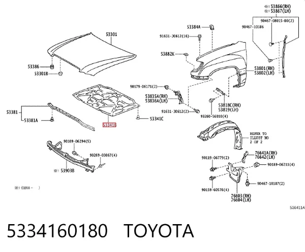 Isolamento de ruído da capota Toyota Land Cruiser 100
