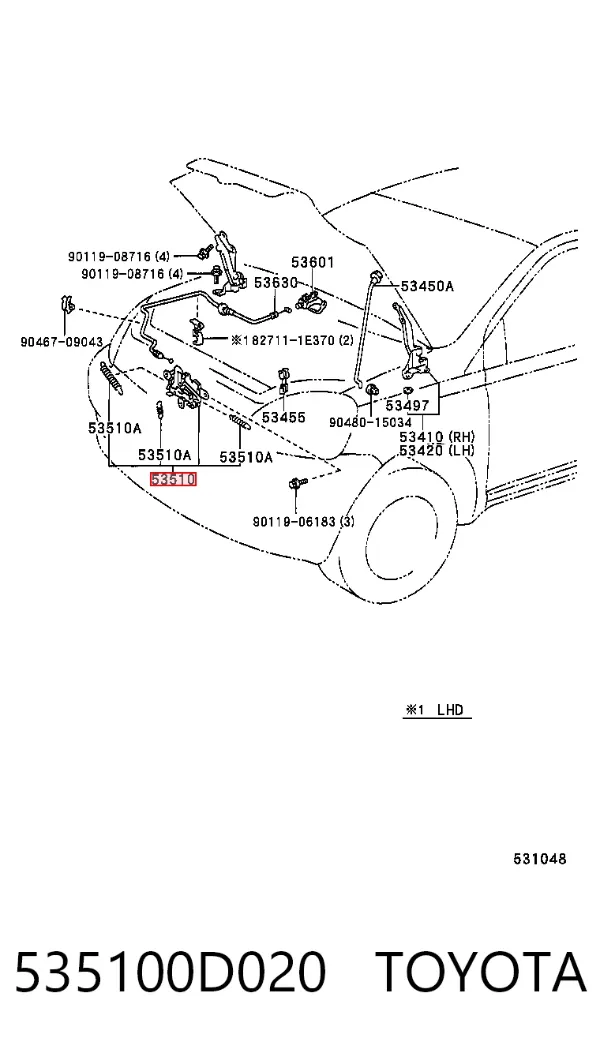 Fecho da capota Toyota Yaris P10