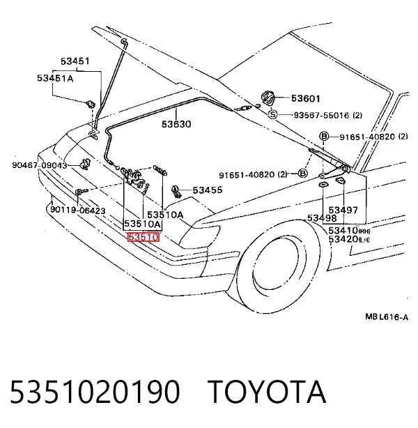 Fecho da capota Toyota Celica T16