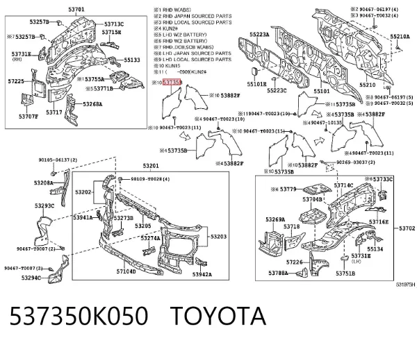  537350K050 Toyota