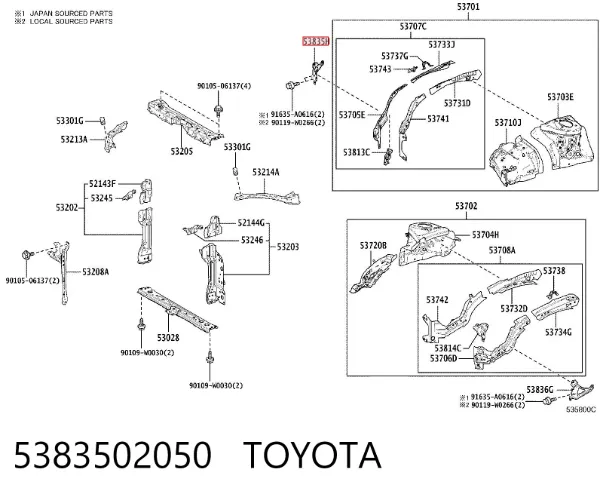  5383502050 Toyota