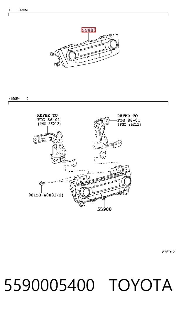 Unidade de controlo dos modos de aquecimento/condicionamento Toyota Avensis III