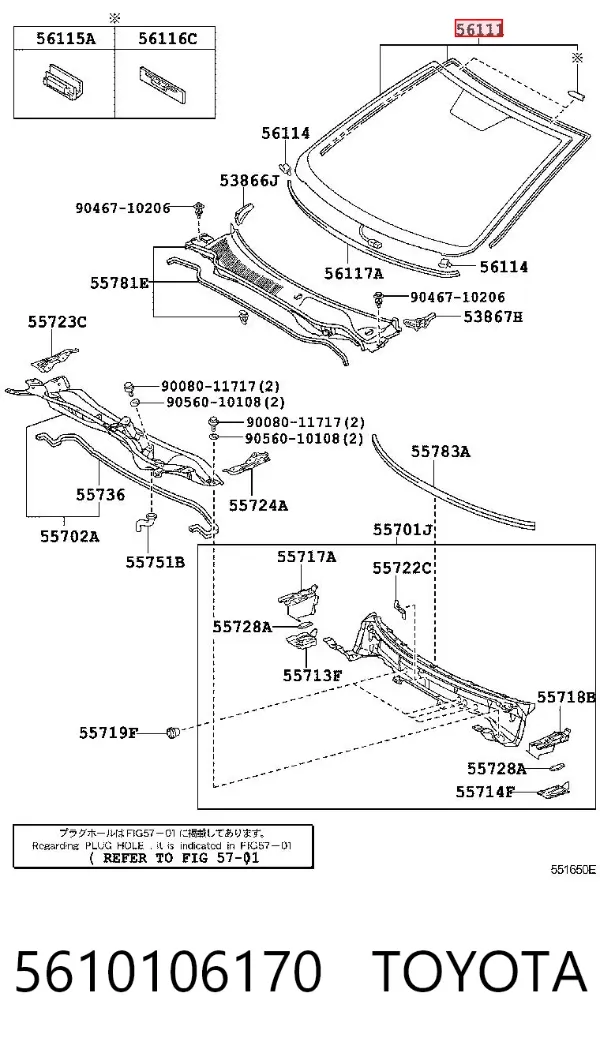 Pára-brisas 5610106170 Toyota