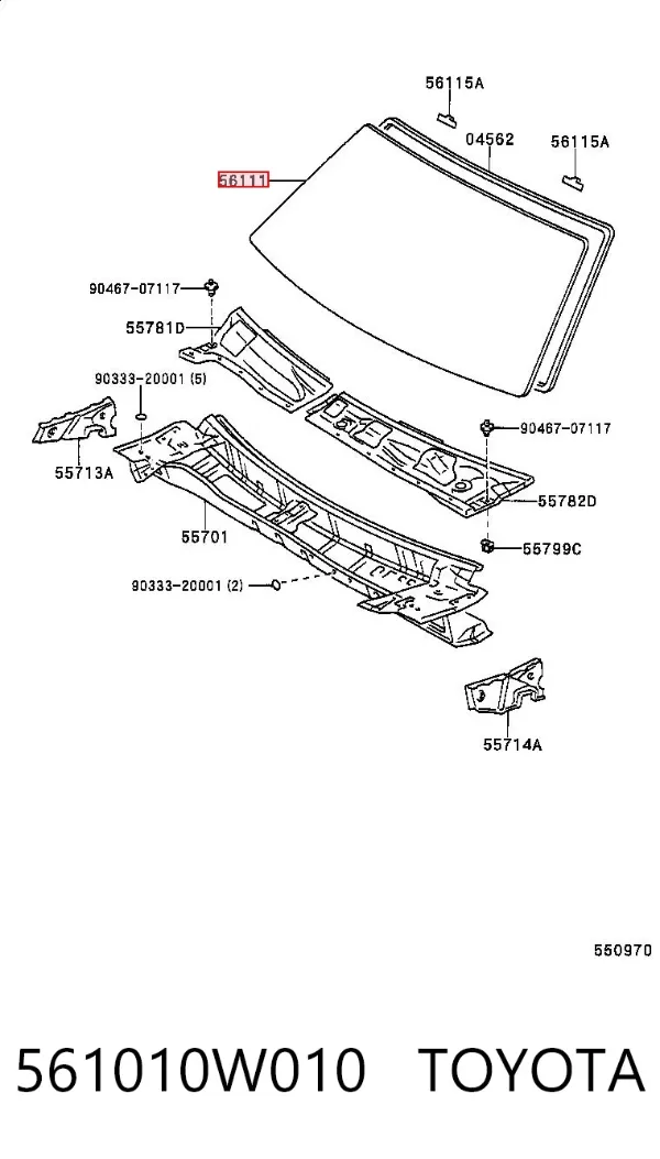 Pára-brisas 561010W010 Toyota