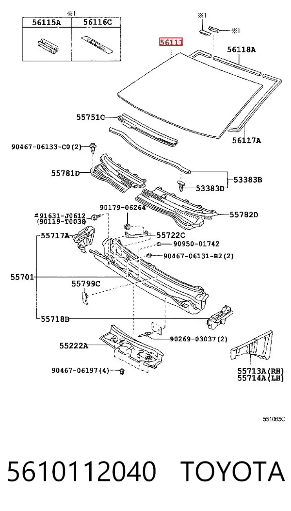 Pára-brisas 5610112040 Toyota