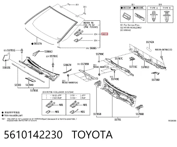 Pára-brisas 5610142230 Toyota