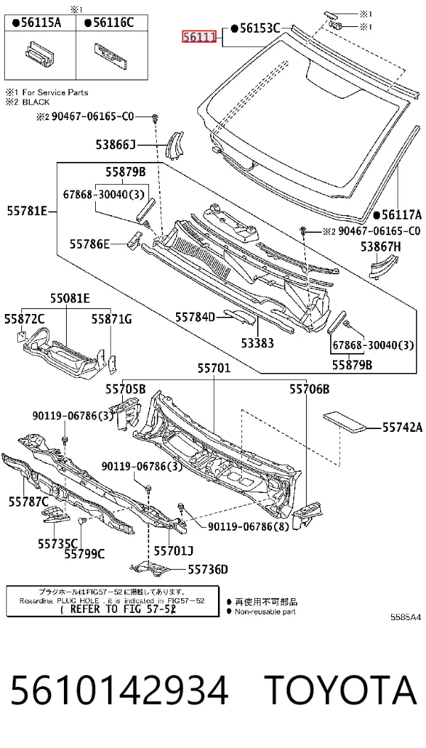 Pára-brisas 5610142934 Toyota