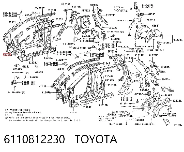  6110812230 Toyota