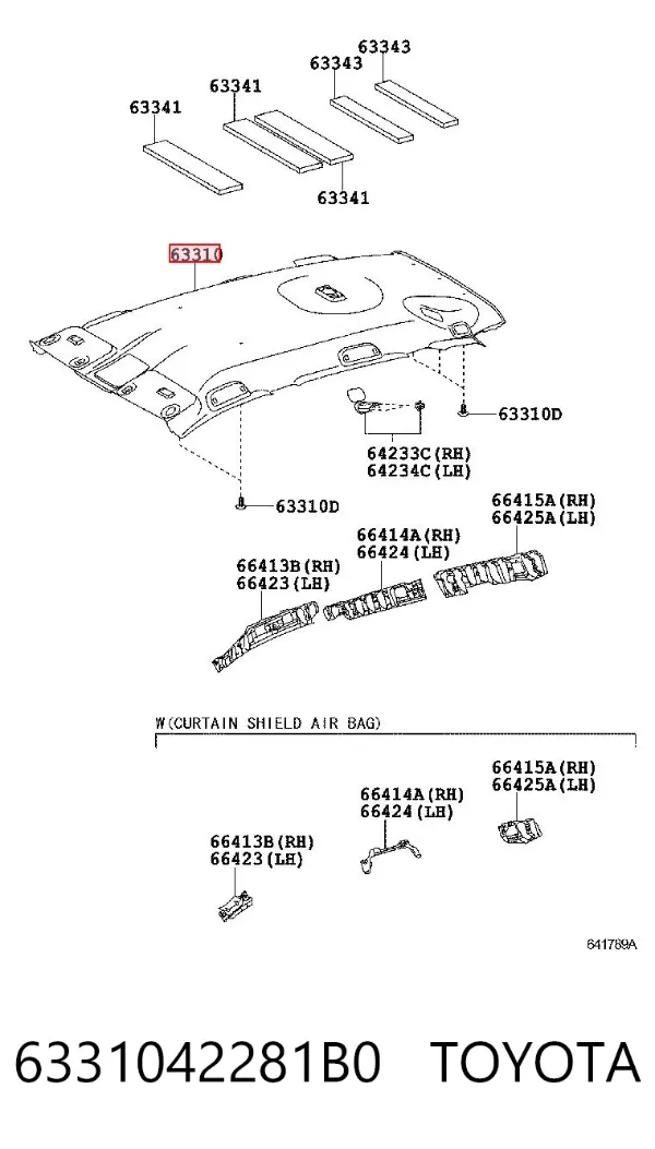 Revestimento do teto Toyota RAV4 III