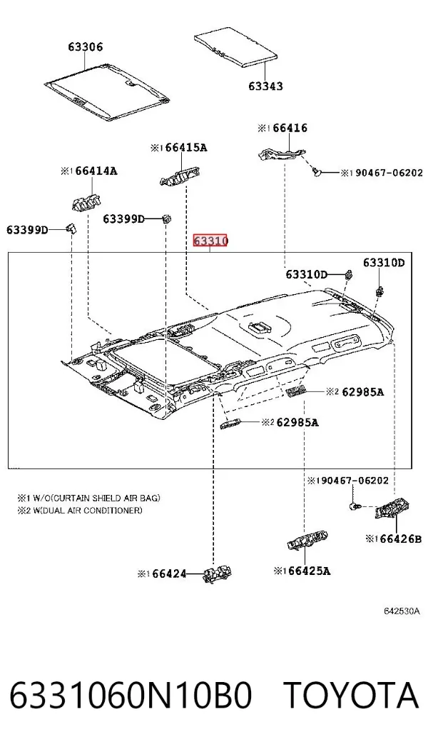 Revestimento do teto Toyota Land Cruiser PRADO